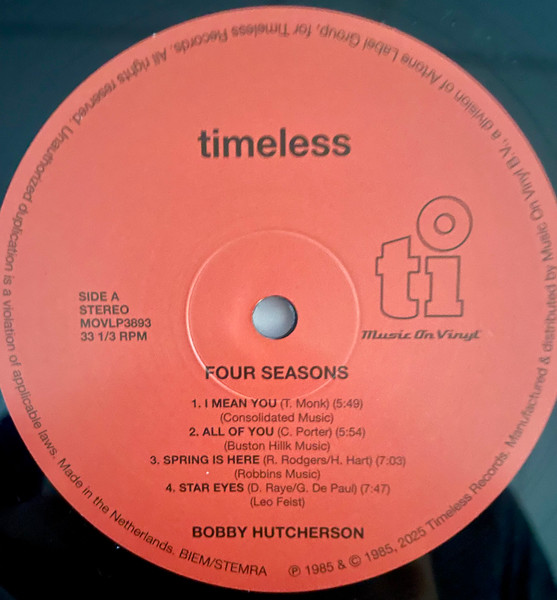 Bobby Hutcherson / George Cables / Herbie Lewis / "Philly" Joe Jones - Four Seasons | Music On Vinyl (MOVLP3893) - 3 Bobby Hutcherson / George Cables / Herbie Lewis / "Philly" Joe Jones - Four Seasons | Music On Vinyl (MOVLP3893) - 3