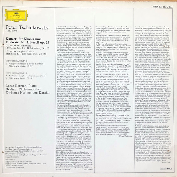 Pyotr Ilyich Tchaikovsky / Herbert von Karajan , Lazar Berman , Berliner Philharmoniker - Klavierkonzert Nr. 1 B-Moll / Piano Concerto No. 1 In B Flat Minor | Deutsche Grammophon (2530 677) - 2 Pyotr Ilyich Tchaikovsky / Herbert von Karajan , Lazar Berman , Berliner Philharmoniker - Klavierkonzert Nr. 1 B-Moll / Piano Concerto No. 1 In B Flat Minor | Deutsche Grammophon (2530 677) - 2