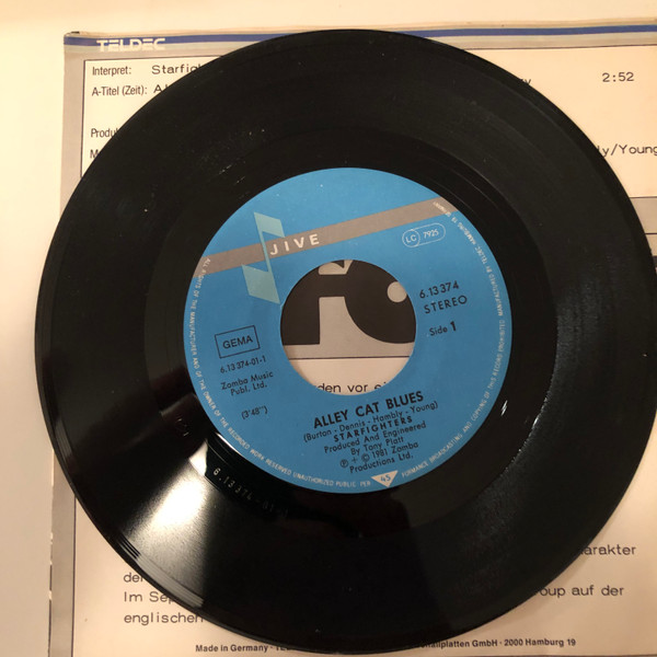 Starfighters - Alley Cat Blues | Jive (6.13374) - 3