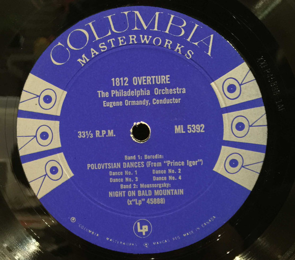 The Philadelphia Orchestra , Eugene Ormandy / Pyotr Ilyich Tchaikovsky , Alexander Borodin , Modest Mussorgsky - 1812 Overture [Vinyl] | Columbia Masterworks (ML 5392) - 3