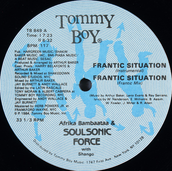 Afrika Bambaataa & Soulsonic Force With Shango - Frantic Situation | Tommy Boy (TB 849) - 4 Afrika Bambaataa & Soulsonic Force With Shango - Frantic Situation | Tommy Boy (TB 849) - 4