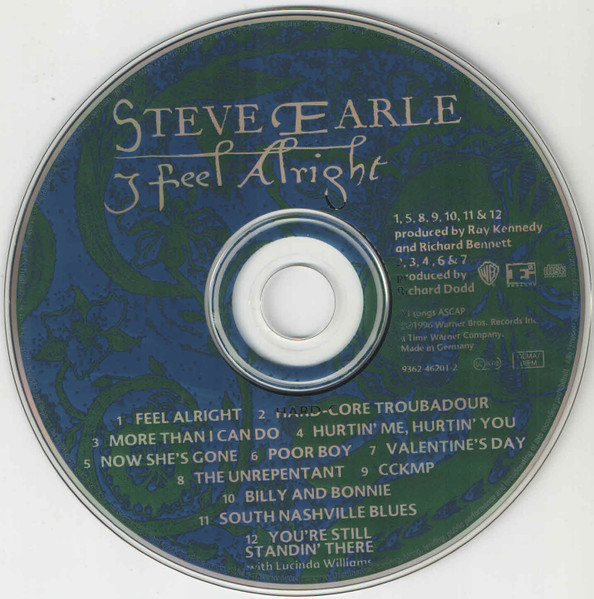 Steve Earle - I Feel Alright | Warner Bros. Records (9362-46201-2) - 4