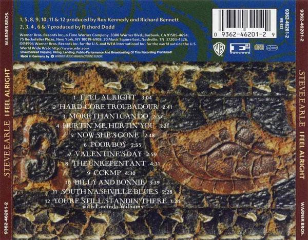 Steve Earle - I Feel Alright | Warner Bros. Records (9362-46201-2) - 3