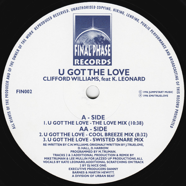 Clifford N Williams feat Kate Leonard - U Got The Love | Final Phase Records (FIN002) - main