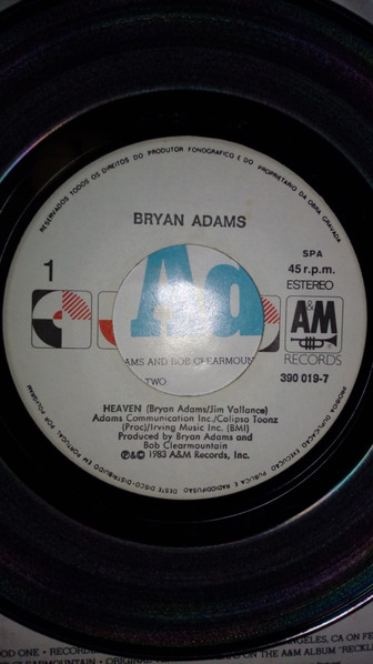 Bryan Adams - Heaven | A&M Records (390 019-7) - 4