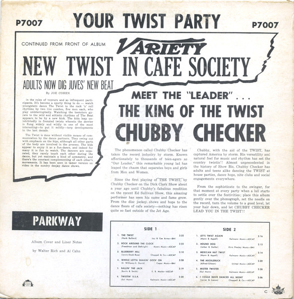 Chubby Checker - Your Twist Party With The King Of Twist | Parkway (P 7007) - 2 Chubby Checker - Your Twist Party With The King Of Twist | Parkway (P 7007) - 2