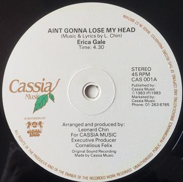 Erica Gale Featuring The Santic Players - Ain't Gonna Lose My Head | Cassia Music (CAS 001) - main
