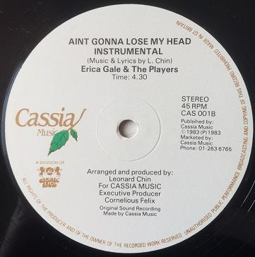 Erica Gale Featuring The Santic Players - Ain't Gonna Lose My Head | Cassia Music (CAS 001) - 2