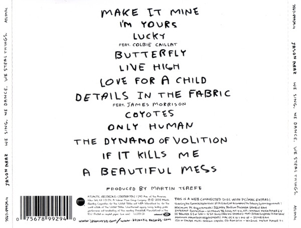 Jason Mraz - We Sing, We Dance, We Steal Things | Atlantic (7567-89929-4) - 2