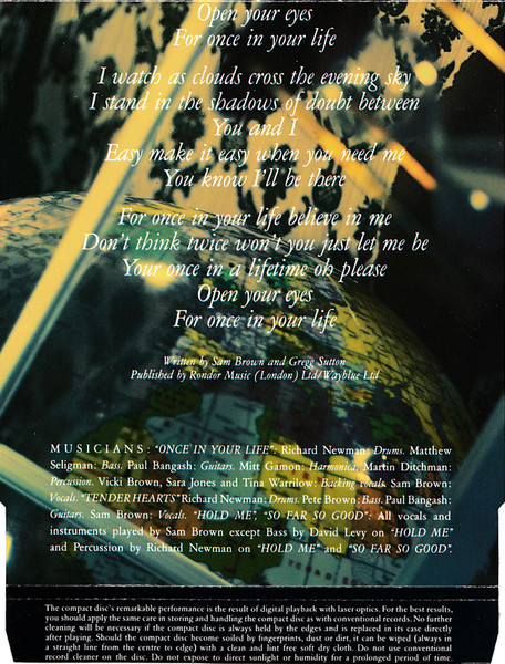 Sam Brown - Once In Your Life | A&M Records (390 539-2) - 4