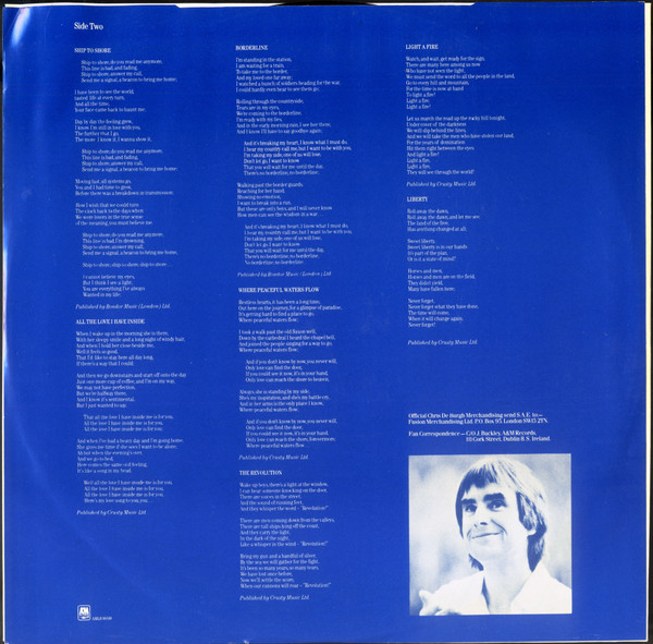 Chris de Burgh - The Getaway | A&M Records (AMLH 68549) - 4