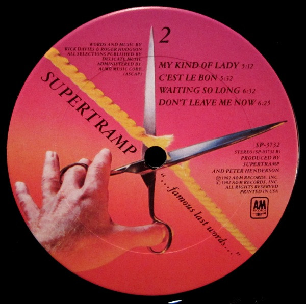 Supertramp - "...Famous Last Words..." | A&M Records (SP-3732) - 4 Supertramp - "...Famous Last Words..." | A&M Records (SP-3732) - 4