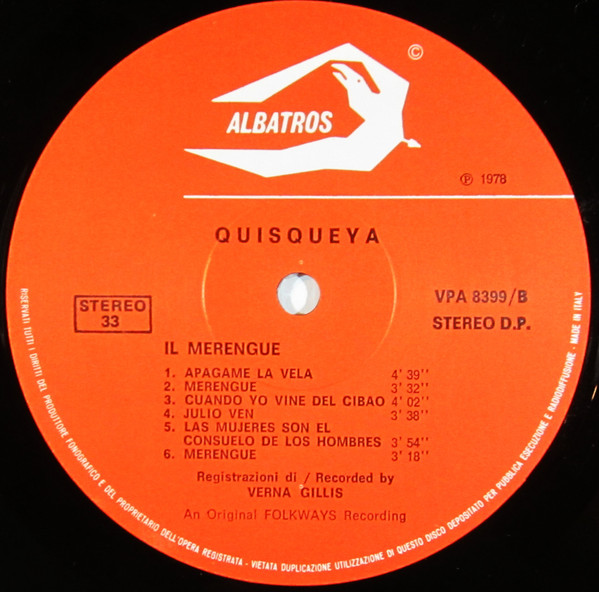 Various - Quisqueya Musica Dalla Repubblica Dominicana / Folk Music Of The Dominican Republic | Albatros (VPA 8399) - 4 Various - Quisqueya Musica Dalla Repubblica Dominicana / Folk Music Of The Dominican Republic | Albatros (VPA 8399) - 4