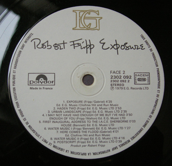 Robert Fripp - Exposure | EG (2302 092) - 4 Robert Fripp - Exposure | EG (2302 092) - 4