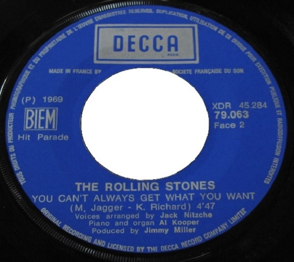 The Rolling Stones - Honky Tonk Women / You Can't Always Get What You Want | Decca (79 063) - 4