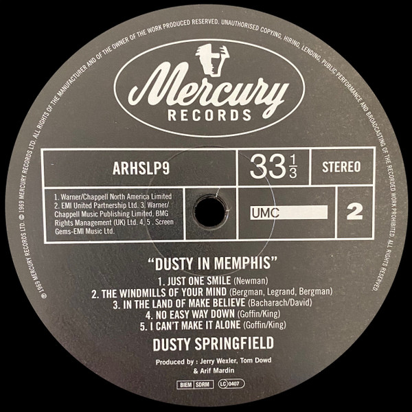 Dusty Springfield - Dusty In Memphis | Mercury (ARHSLP9) - 4 Dusty Springfield - Dusty In Memphis | Mercury (ARHSLP9) - 4