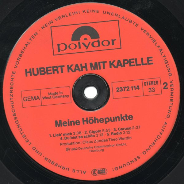 Hubert Kah - Meine Höhepunkte | Polydor (2372 114) - 4