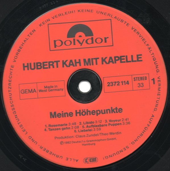Hubert Kah - Meine Höhepunkte | Polydor (2372 114) - 3