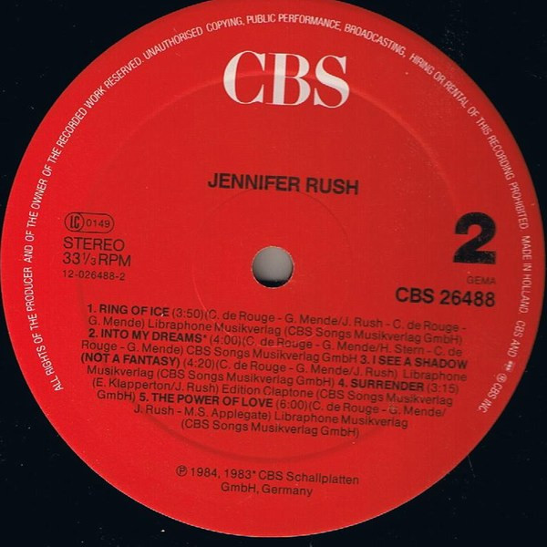 Jennifer Rush - Jennifer Rush (International Version) | CBS (CBS 26488) - 4