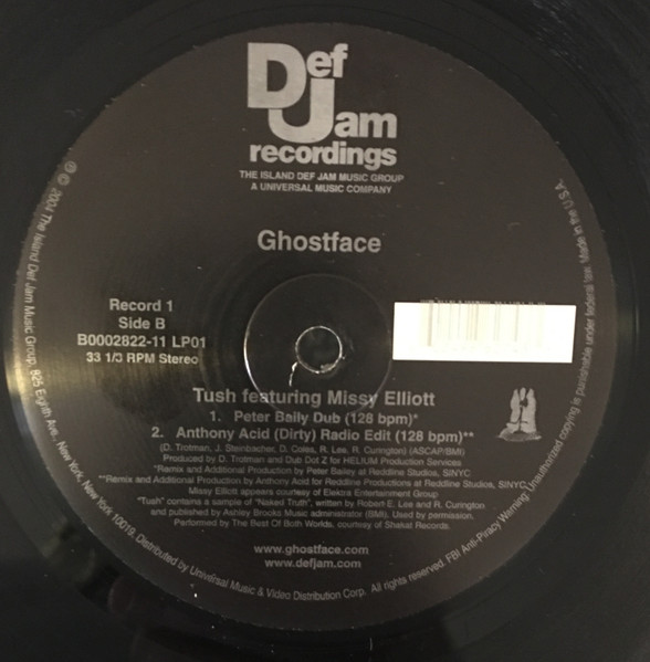 Ghostface Killah featuring Missy Elliott - Tush | Def Jam Recordings (B0002822-11) - 3 Ghostface Killah featuring Missy Elliott - Tush | Def Jam Recordings (B0002822-11) - 3