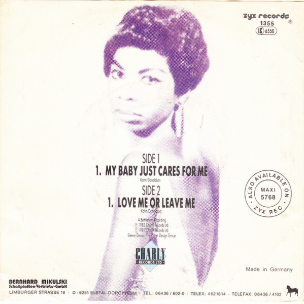 Nina Simone - My Baby Just Cares For Me | ZYX Records (1355) - 2