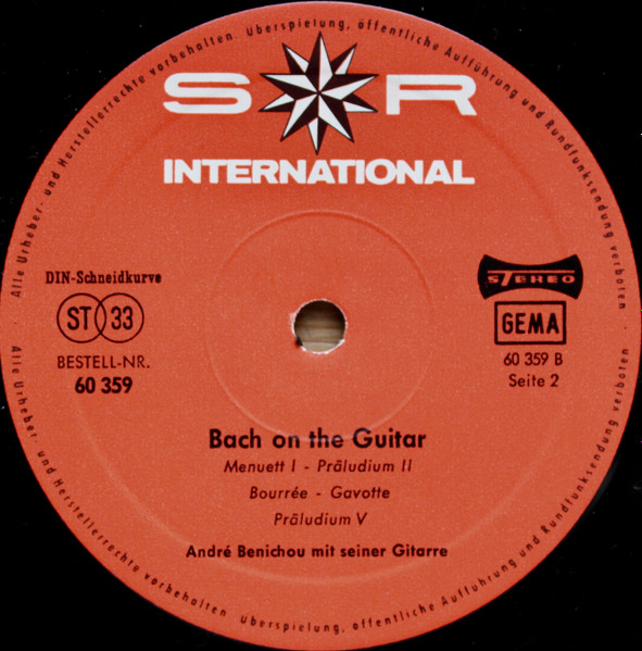 André Bénichou - Bach On The Guitar | SR International (HI-FI 60 359) - 4 André Bénichou - Bach On The Guitar | SR International (HI-FI 60 359) - 4