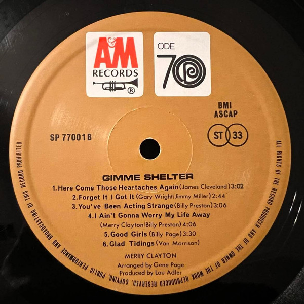 Merry Clayton - Gimme Shelter | A&M Records (SP-77001) - 4 Merry Clayton - Gimme Shelter | A&M Records (SP-77001) - 4