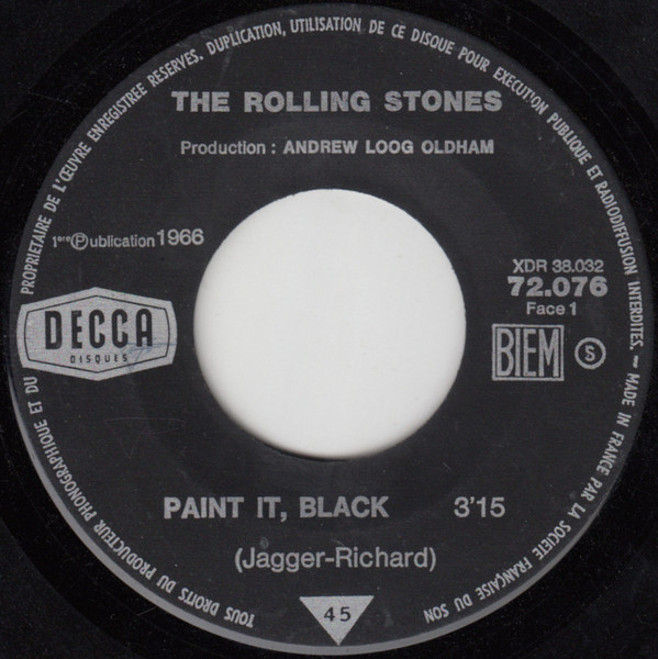 The Rolling Stones - Paint It, Black / Long Long While | Disques Decca (72.076) The Rolling Stones - Paint It, Black / Long Long While | Disques Decca (72.076)