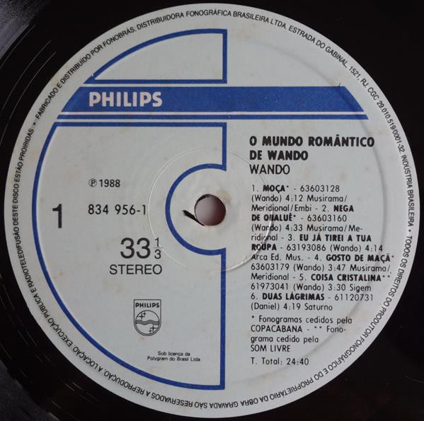 Wando - O Mundo Romântico De Wando | Philips (834956-1) - 3 Wando - O Mundo Romântico De Wando | Philips (834956-1) - 3