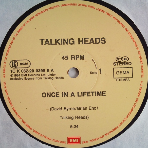 Talking Heads - Once In A Lifetime | EMI (1C K 062-20 0396 6) - 3