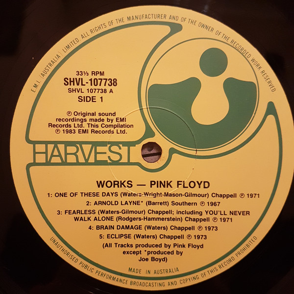 Pink Floyd - Works | Harvest (SHVL.107738) - 3 Pink Floyd - Works | Harvest (SHVL.107738) - 3