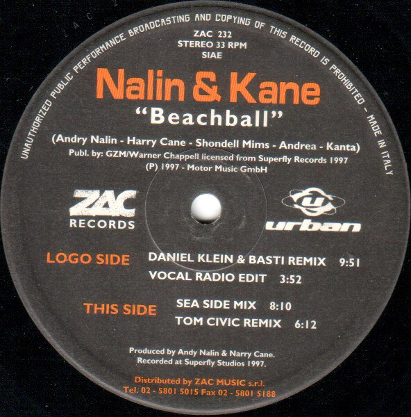 Nalin & Kane - Beachball | ZAC Records (ZAC 232) - 3 Nalin & Kane - Beachball | ZAC Records (ZAC 232) - 3