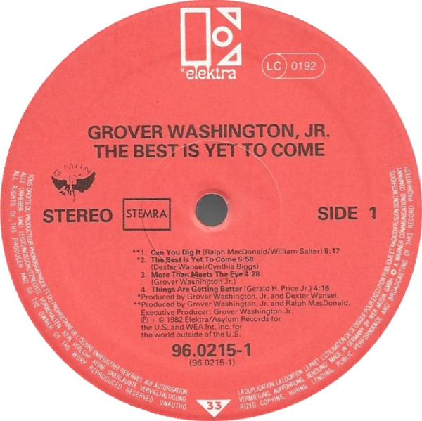 Grover Washington, Jr. - The Best Is Yet To Come | Elektra (96.0215-1) - 3