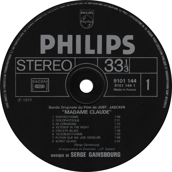 Serge Gainsbourg - Madame Claude (Bande Originale Du Film) | Philips (9101 144) - 2 Serge Gainsbourg - Madame Claude (Bande Originale Du Film) | Philips (9101 144) - 2