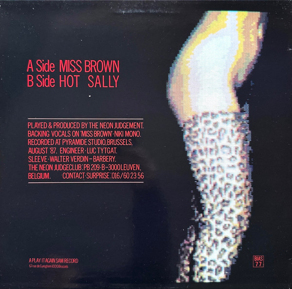 The Neon Judgement - Miss Brown / Hot Sally | Play It Again Sam Records (BIAS 77) - 2