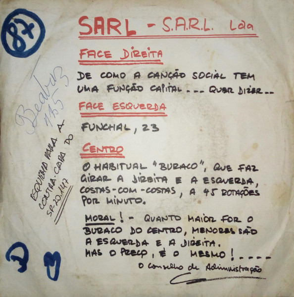 S.A.R.L. - Sociedade Artística e Recreativa Lusitana - SARL | Movieplay (SP 20.147) - 2