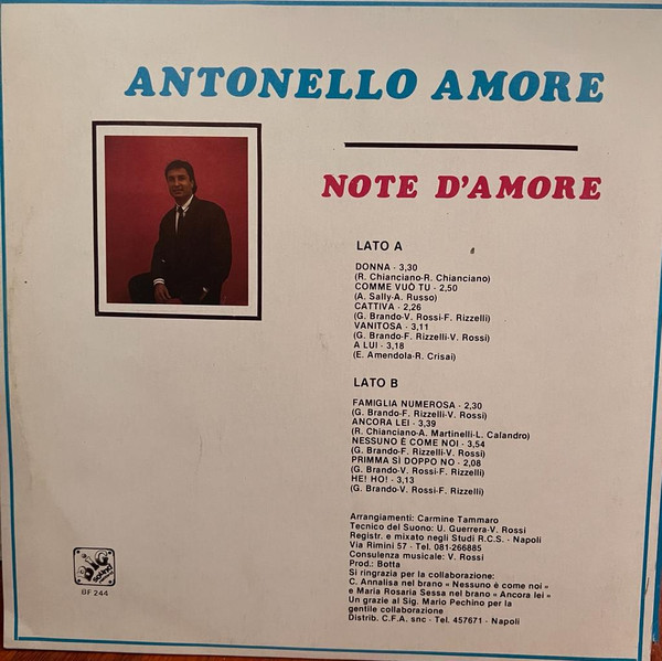 Antonello Amore - Note D'Amore | Big Sound Record (BF 244) - 2 Antonello Amore - Note D'Amore | Big Sound Record (BF 244) - 2