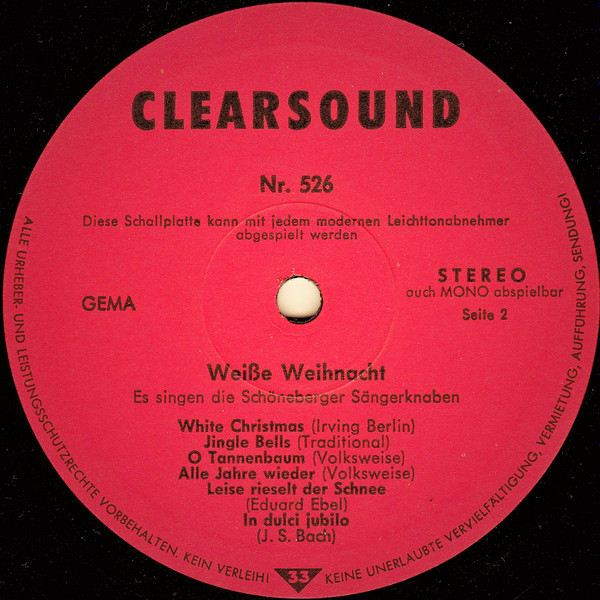 Schöneberger Sängerknaben , Berliner Symphoniker , Berliner Kammerchor - Weiße Weihnacht | Clearsound (526) - 4
