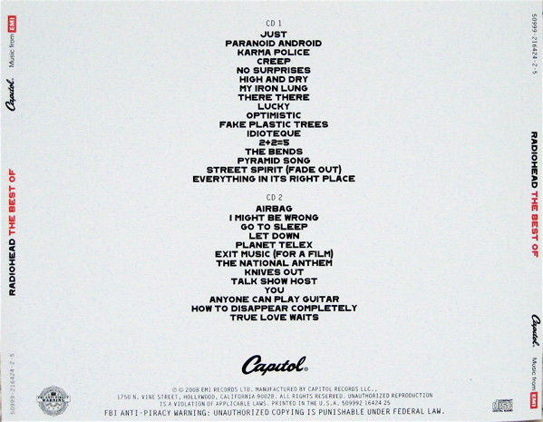 Radiohead - The Best Of | Capitol Records (50999-216424-2-5) - 4 Radiohead - The Best Of | Capitol Records (50999-216424-2-5) - 4
