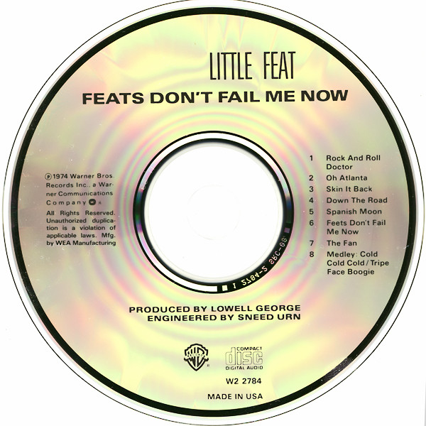 Little Feat - Feats Don't Fail Me Now | Warner Bros. Records (W2-2784) - 2 Little Feat - Feats Don't Fail Me Now | Warner Bros. Records (W2-2784) - 2