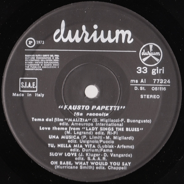 Fausto Papetti - 16a Raccolta | Durium (ms AI 77324) - 4 Fausto Papetti - 16a Raccolta | Durium (ms AI 77324) - 4