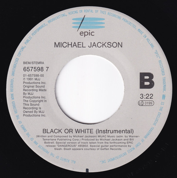 Michael Jackson - Black Or White | Epic (657598 7) - 4