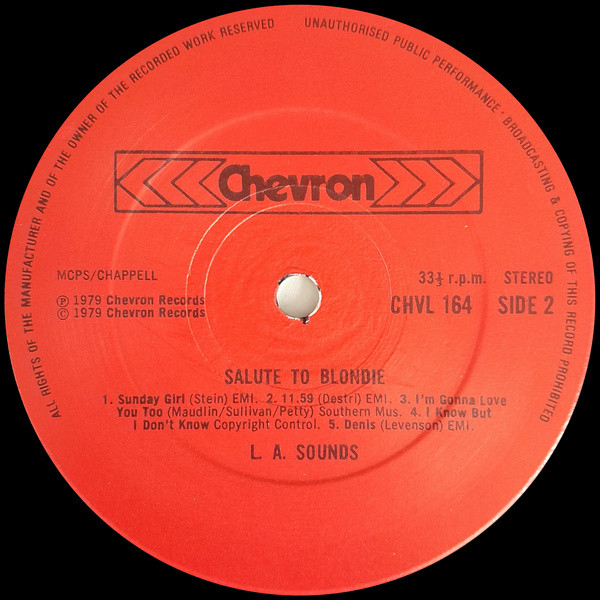 L.A. Sounds - Salute To Blondie | Chevron (CHVL 164) - 4 L.A. Sounds - Salute To Blondie | Chevron (CHVL 164) - 4