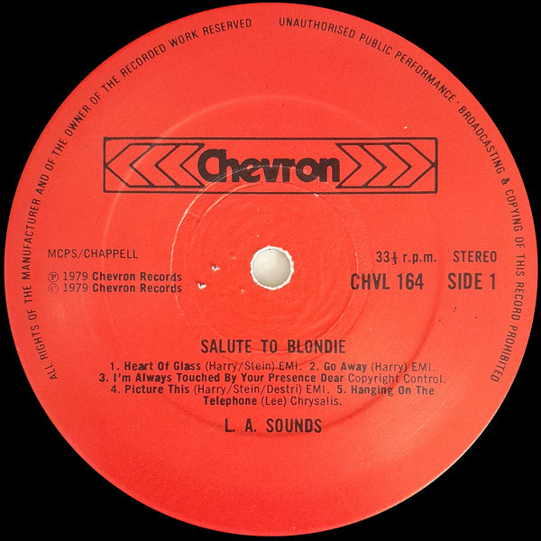 L.A. Sounds - Salute To Blondie | Chevron (CHVL 164) - 3 L.A. Sounds - Salute To Blondie | Chevron (CHVL 164) - 3