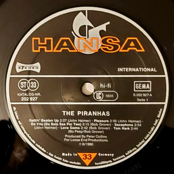 The Piranhas - The Piranhas | Hansa (202 927-320) - 3