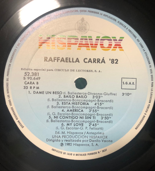 Raffaella Carrà - Raffaella Carrà '82 | Hispavox (S 90.649) - 4