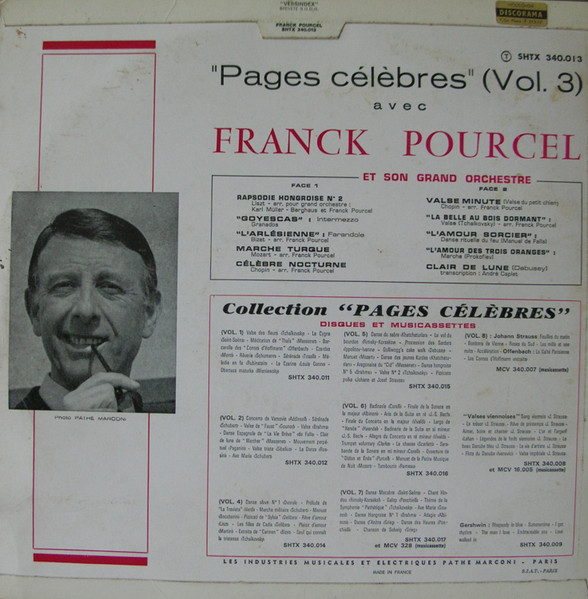 Franck Pourcel Et Son Grand Orchestre - Pages Célèbres Vol. 3 | La Voix De Son Maître (SHTX 340.013) - 2
