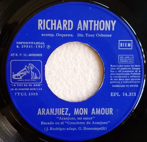 Richard Anthony - Aranjuez, Mon Amour | La Voz De Su Amo (EPL 14.373) - 3