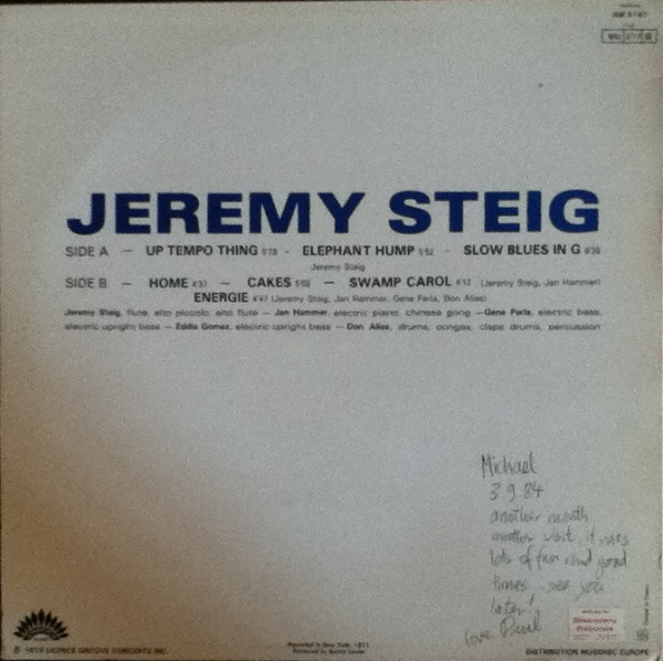 Jeremy Steig - Jeremy Steig | America Records (AM 6147) - 2 Jeremy Steig - Jeremy Steig | America Records (AM 6147) - 2