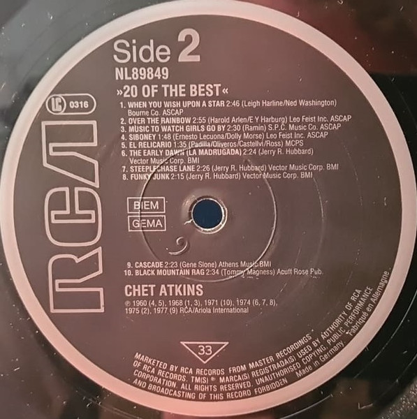 Chet Atkins - 20 Of The Best | RCA (NL 89849) - 4